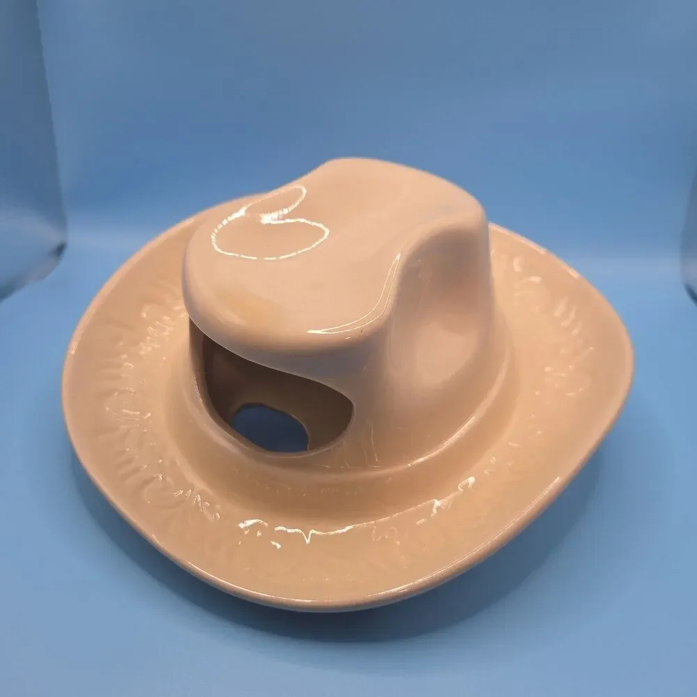 Ceramic Cowboy Hat Vase Decorative Flower Container Floral Arrangement Western